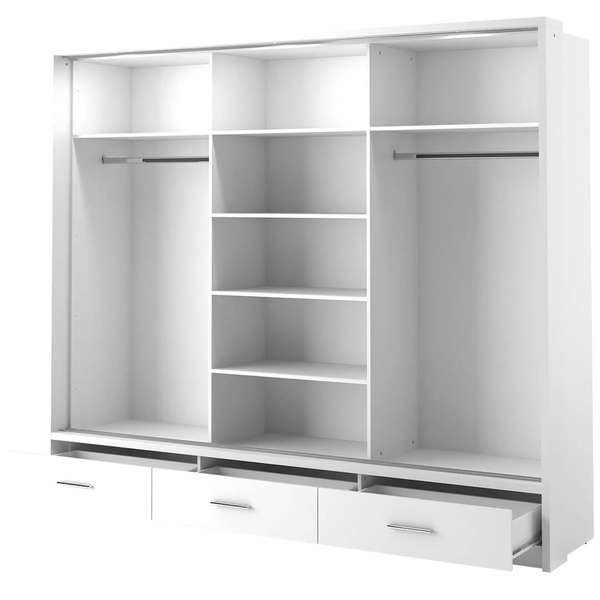 ARTI AR-01-3L - Szafa 3D3S Przesuwna Z Oświetleniem Biała