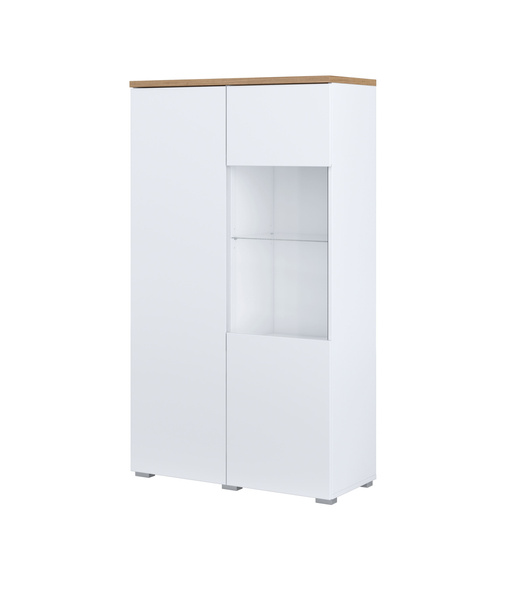 Modo - Witryna 2D Biały Mat Dąb Mauvella