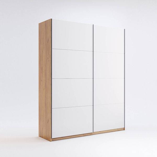 Asti AS-27-WB - Szafa Przesuwna 2-drzwiowa Dąb Craft Biały Połysk