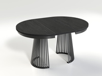 GARDA - Stół Okrągły Rozkładany Czarny Painflow Biały Mat