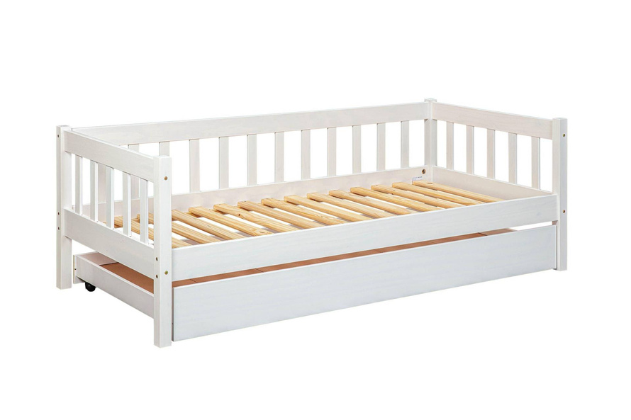 Łóżko pojedyncze Sintro 90 x 200 drewniane białe