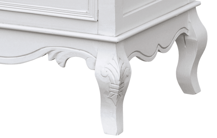 Rimini White 115 Szafka z nadstawką prowansalska biała z brązowym przecieranym blatem drewno/mdf