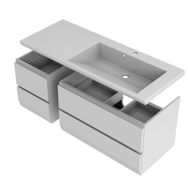 Oristo Szafki z umywalką 125 cm BRYLANT biała P