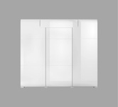 Toledo WM Komoda Wysoka 3D1S Biały / Biały Połysk