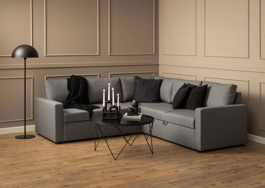 Actona Stolik Kawowy Okrągły Halstow Szklany Czarny