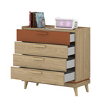 Scandi - Komoda 4S Dąb Olejowany Ceglany