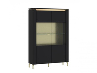 Norica LAZV02 - Witryna 2-drzwiowa Czarny Mat Złoty
