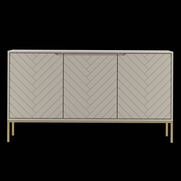 ASPEN-03 - Komoda 3-drzwiowa Kaszmir Złoty Stelaż