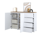 Modo - Komoda 2D4S Biały Mat Dąb Mauvella