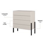 Jukon S - Komoda 4S Kaszmir Czarne Metalowe Nogi