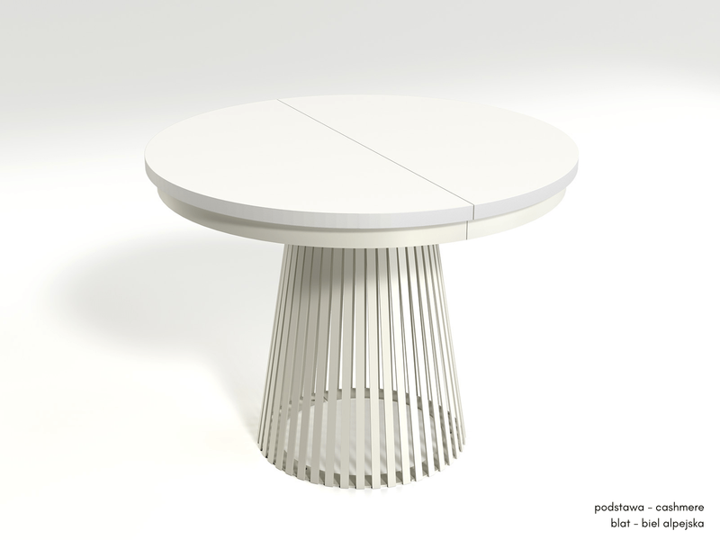 GARDA - Stół Okrągły Rozkładany Biel Alpejska Cashmere
