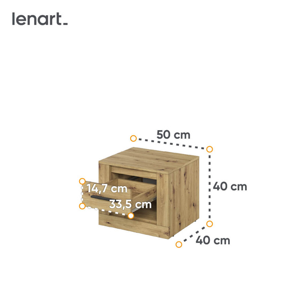 ARTI AR-07 - Stolik Nocny Dąb Artisan