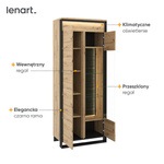 QUANT QA-03 - Witryna 1D1W Z Oświetleniem Dąb Artisan/Czarna