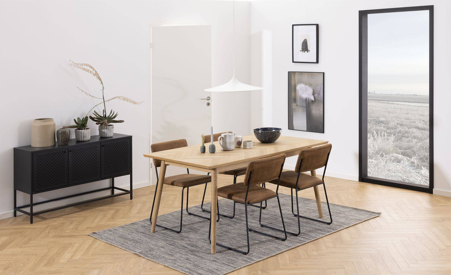 Kredens Newcastle Metalowy Czarny Mat 3D 125