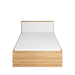 PLANO PN-10 - Łóżko 120 cm 2S ze Stelażem Dąb Nash/Białe/Beton