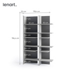 FITT FL-01L - Regał Lewy z Oświetleniem LED Metalic Ciemny/Metalic Jasny