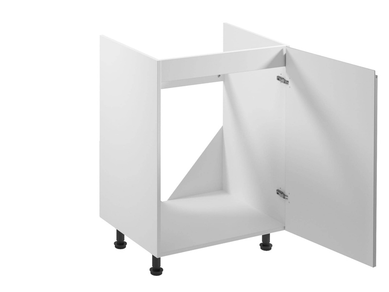 Szafka Kuchenna Dolna 1-drzwiowa Zabudowa Zlewozmywaka Prawa D60Z-P Aspen Grey Szary Połysk