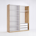 Quadro KV-16-OF - Szafa 6-drzwiowa z Lustrem Dąb Frigate 200x270 cm