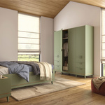 Scandi - Szafa 4D6S Zgaszona Zieleń Dąb Olejowany