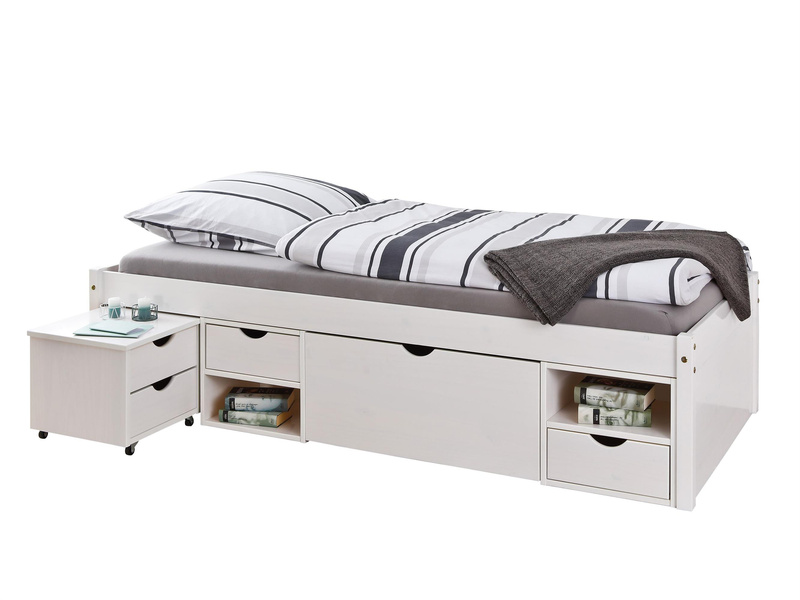 Łóżko TILL 90x200 drewniane białe