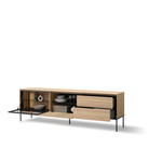 VISSO VI-08 - Komoda RTV 2D2S z Oświetleniem LED Dąb Linearny