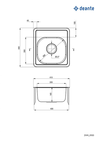 Zlewozmywak stalowy 1-komorowy Mercato