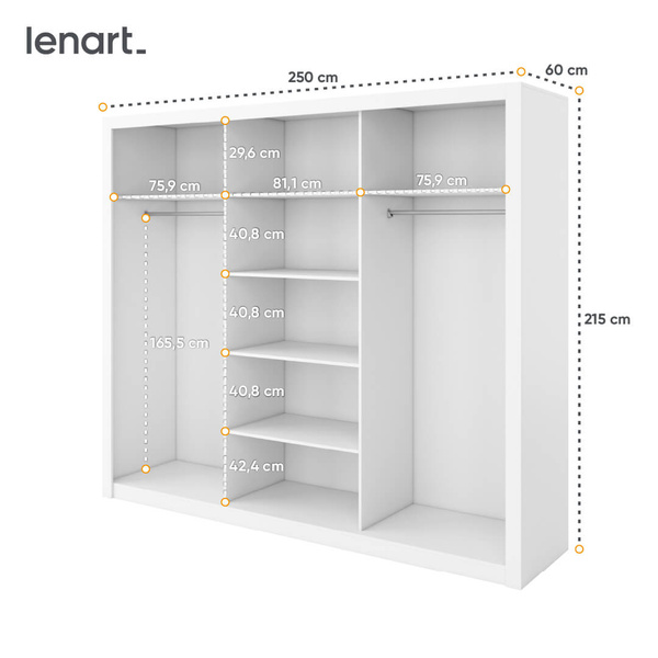 IDEA ID-01 - Szafa Przesuwna 3-drzwiowa Biała