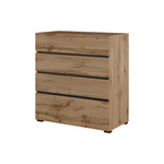 Cross S - Komoda 4 Szuflady Dąb Wotan Czarny Onyks Mat