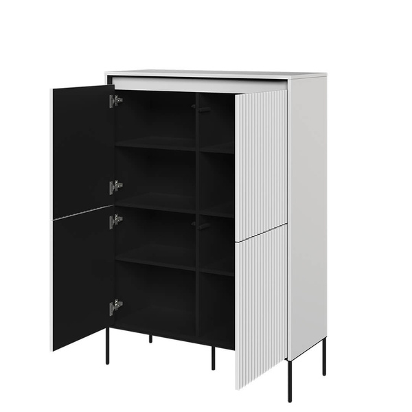 TREND TR-03 - Szafka 4-drzwiowa Z Oświetleniem Biała/Czarna