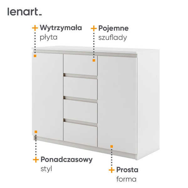 IDEA ID-04 - Komoda 2D4S Biała
