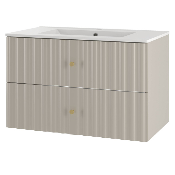 AQUA-01 - Szafka z Umywalką 2S 80cm Kaszmir Zestaw-3