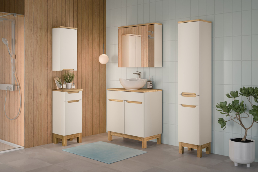 Zestaw Szafka Pod Umywalkę z Blatem 80 cm Bali Cashmere