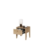 COZY CZ-05 - Stolik Nocny 1 Szuflada Porty USB Dąb Olejowany