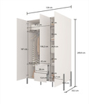 Jukon S - Szafa 3D2S Kaszmir Czarne Metalowe Nogi