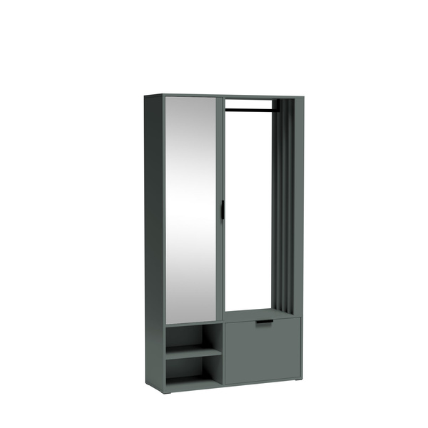 MILO UNI - Garderoba 2-drzwiowa z Lustrem Green Stone