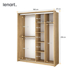 ARTI AR-17 - Szafa Przesuwna 2-drzwiowa Z Lustrami Dąb Shetland