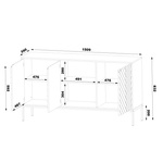 ASPEN-03 - Komoda 3-drzwiowa Biały Mat Złoty Stelaż