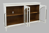 Avola AV2293-65 Komoda 165 cm biała drewno akacji przeszklone drzwi