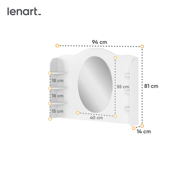 LUNA LN-06 - Toaletka Biała/Różowa