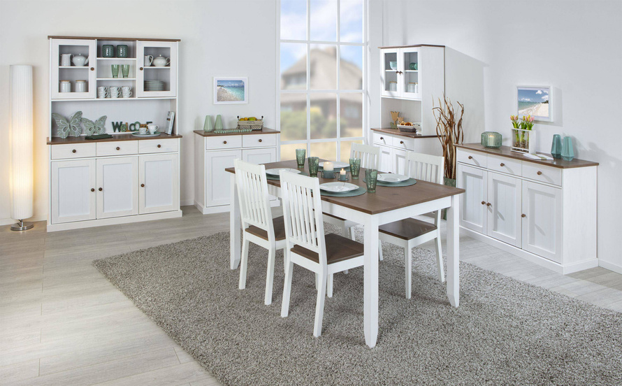 Komoda z szufladami WESTERLAND 4 drewniana biała