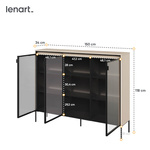 TREND TR-08 - Komoda 3-drzwiowa Z Oświetleniem Beż Piaskowy/Czarny