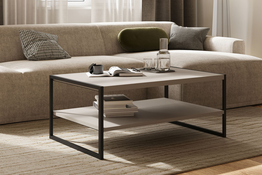 Eko - Stolik Kawowy Prostokątny Congo Czarny Metal