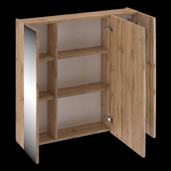 LUSTRO-02 - Szafka Wisząca z Lustrem 3D 80cm Dąb Wotan