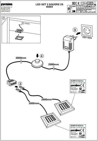Oświetlenie LED 2 Sztuki Do Mebli Helvetia