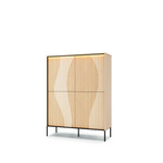 FLOW FW-02 - Komoda 4D z Oświetleniem Dąb Vincenza Bielona Czarny Mat