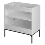 ASPEN-08 - Szafka z Umywalką i Blatem 2D 80cm Biały Mat Zestaw-2 Czarny Stelaż