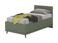 Scandi - Łóżko 100x200 cm Zgaszona Zieleń Dąb Olejowany