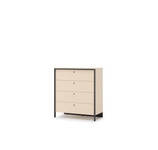 ENNA EN-03 - Komoda 4S z Oświetleniem LED Beżowy Mat Czarny Mat