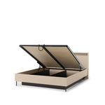 TREND TS-03 (160) - Łóżko 160 cm ze Stelażem Beż Piaskowy Czarny Mat