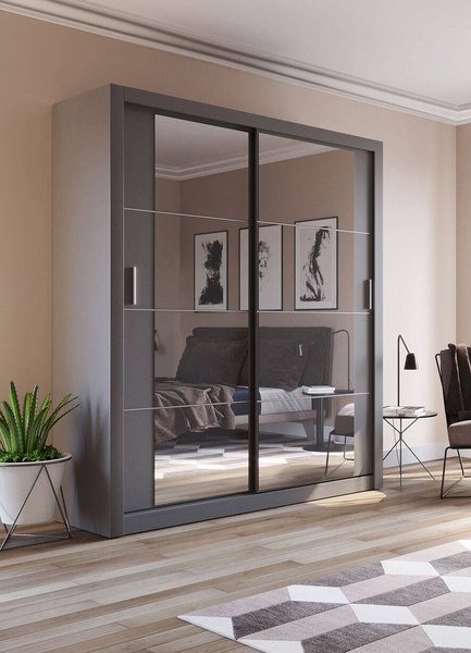 ARTI AR-03 - Szafa Przesuwna 2-drzwiowa Szara